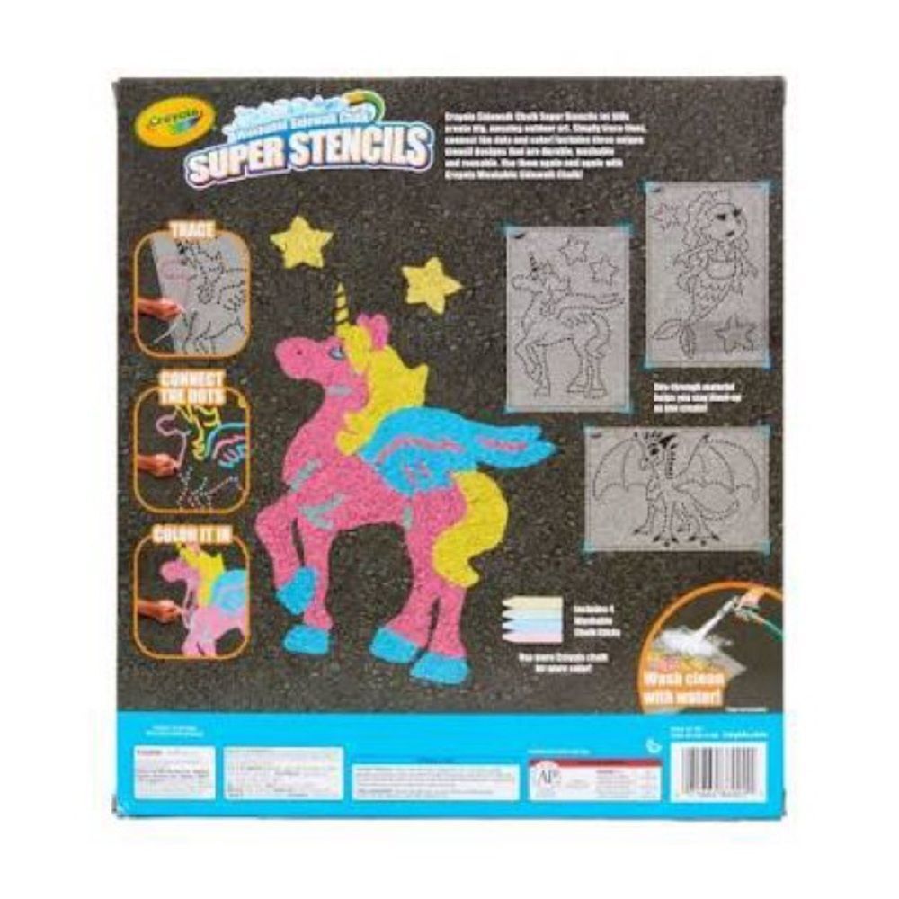 Brand New Crayola Super Stencils Magical Creature Set Washable Sidewalk Chalk